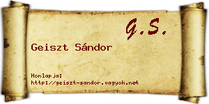 Geiszt Sándor névjegykártya