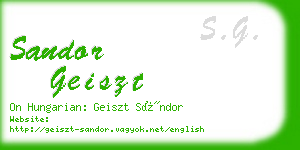 sandor geiszt business card